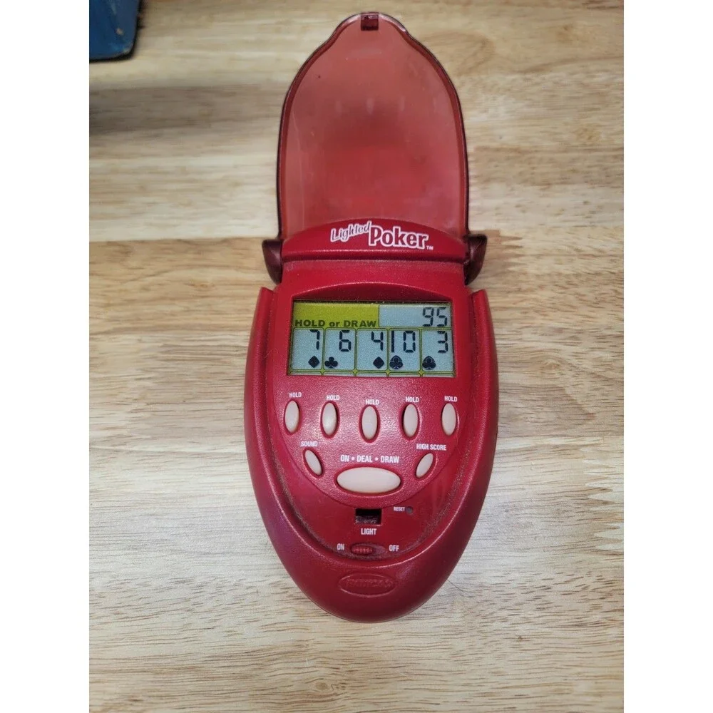Vintage Radical Lighted Poker Flip Top Hand Held video Game Fully Working